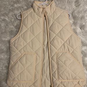 J.Crew Cream Quilted Puffer Vest